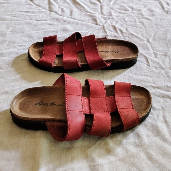 Eddie Bauer Shoes - Ladies Size 6.5 Eddie Bauer Red Genuine Suede Strap Sandals
